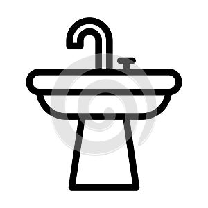 Sink Vector Thick Line Icon For Personal And Commercial Use