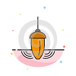 Sinker, Instrument, Measurement, Plumb, Plummet Abstract Flat Color Icon Template