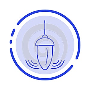 Sinker, Instrument, Measurement, Plumb, Plummet Blue Dotted Line Line Icon