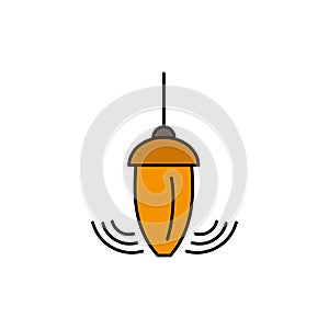 Sinker, Instrument, Measurement, Plumb, Plummet  Flat Color Icon. Vector icon banner Template