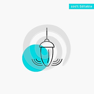 Sinker, Instrument, Measurement, Plumb, Plummet turquoise highlight circle point Vector icon