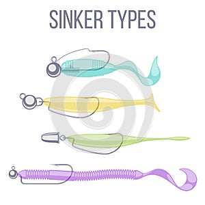 Sinker types for catching predatory fish