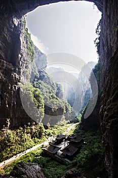 Sinkhole in wulong, chongqing, china