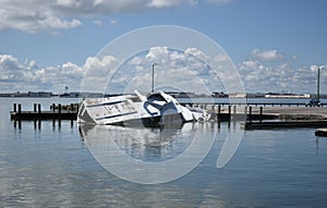 Sinking Boat in the Hampton River