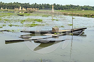 sinking boat at rural bengal india