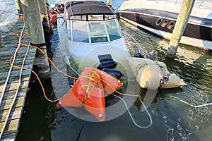 Sinking Boat with Salvage Airbags