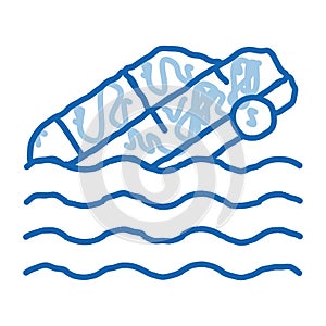 Sinking Car doodle icon hand drawn illustration