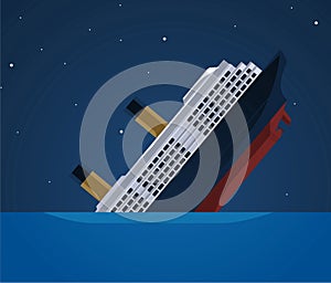 Sinking ship illustration