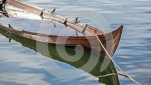 Sinking viking ship like boat