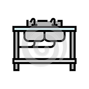 sinks restaurant equipment color icon vector illustration