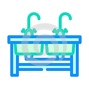 sinks restaurant equipment color icon vector illustration