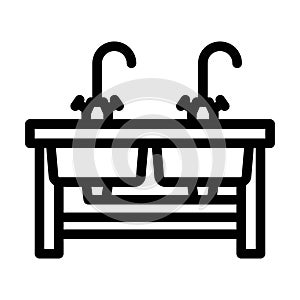 sinks restaurant equipment line icon vector illustration