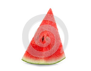 Sinlge sliced fresh watermelon isolated on white