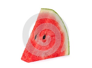 Sinlge sliced fresh watermelon isolated on white