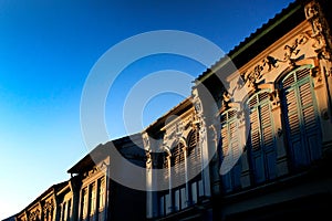 Sino-Portuguese architecture of ancient building in Phuket town,