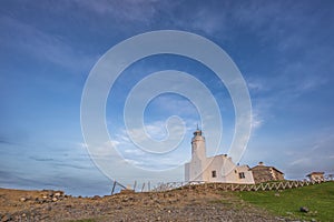 Sinop ?nceburun lighthouse surroundings blue sky and sea sun photo