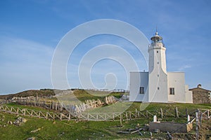 Sinop ?nceburun lighthouse surroundings blue sky and sea sun photo