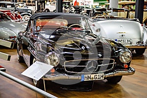 SINSHEIM, GERMANY - MAI 2022: black Mercedes Benz 190 SL cabrio 1957
