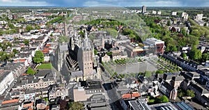 Sint Janskathedraal, Catholic cathedral in the city center of 's-Hertogenbosch. Urban city overview. Also known as