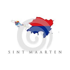 Sint Maarten flag map. The flag of the country in the form of borders. Stock vector illustration isolated on white background