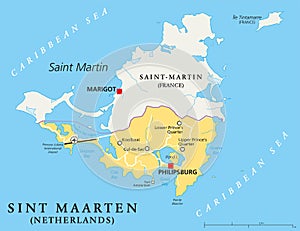 Sint Maarten Political Map photo