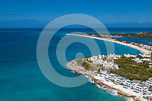 Sint Maarten's island Long beach view from the air