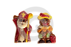 A sint and piet made of chocolate