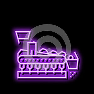 sinter plant steel production neon glow icon illustration