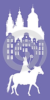 Sinterklaas Arrival in Netherlands vector greeting card