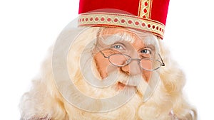 Sinterklaas close up on white background