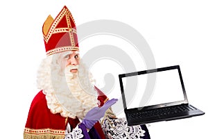 Sinterklaas with laptop