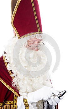 Sinterklaas with a mobile phone