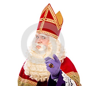 Sinterklaas with pointing finger