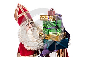 Sinterklaas showing gifts