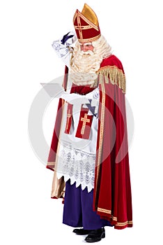 Sinterklaas with a tablet