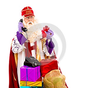 Sinterklaas with telephone