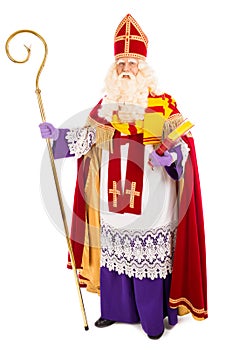 Sinterklaas on white background. full length