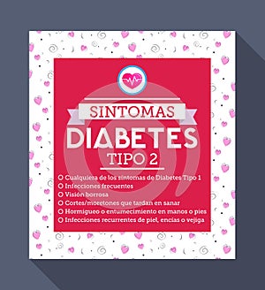 Sintomas Diabetes tipo 2 Spanish text photo