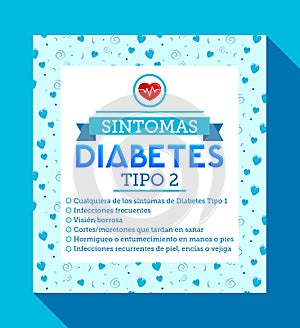 Sintomas Diabetes tipo 2, Spanish translation: Symptoms of type 2 Diabetes photo