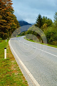 Sinuous road through the mountains