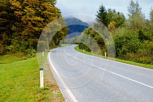Sinuous road through the mountains