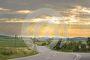 Sinuous Road in Summer Day photo