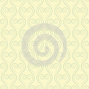 Sinuous seamless pattern with hearts