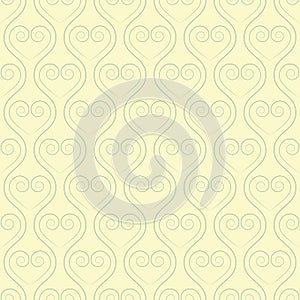 Sinuous seamless pattern with hearts photo