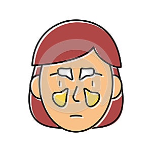 sinus problems color icon vector illustration