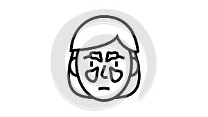 sinus problems line icon animation