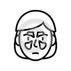 sinus problems line icon vector illustration