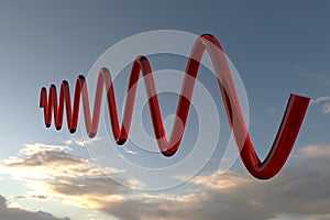 Sinusoid. 3d illustration