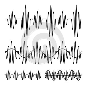 Sinusoidal sound wave black line