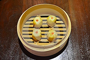 Siomai meat wrap dumpling food display